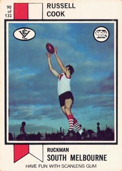 1974 Scanlens VFL #90 Russell Cook Front